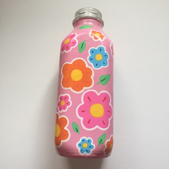 ❤️Decorated milk bottle pink flowers - Picture 4 of 9